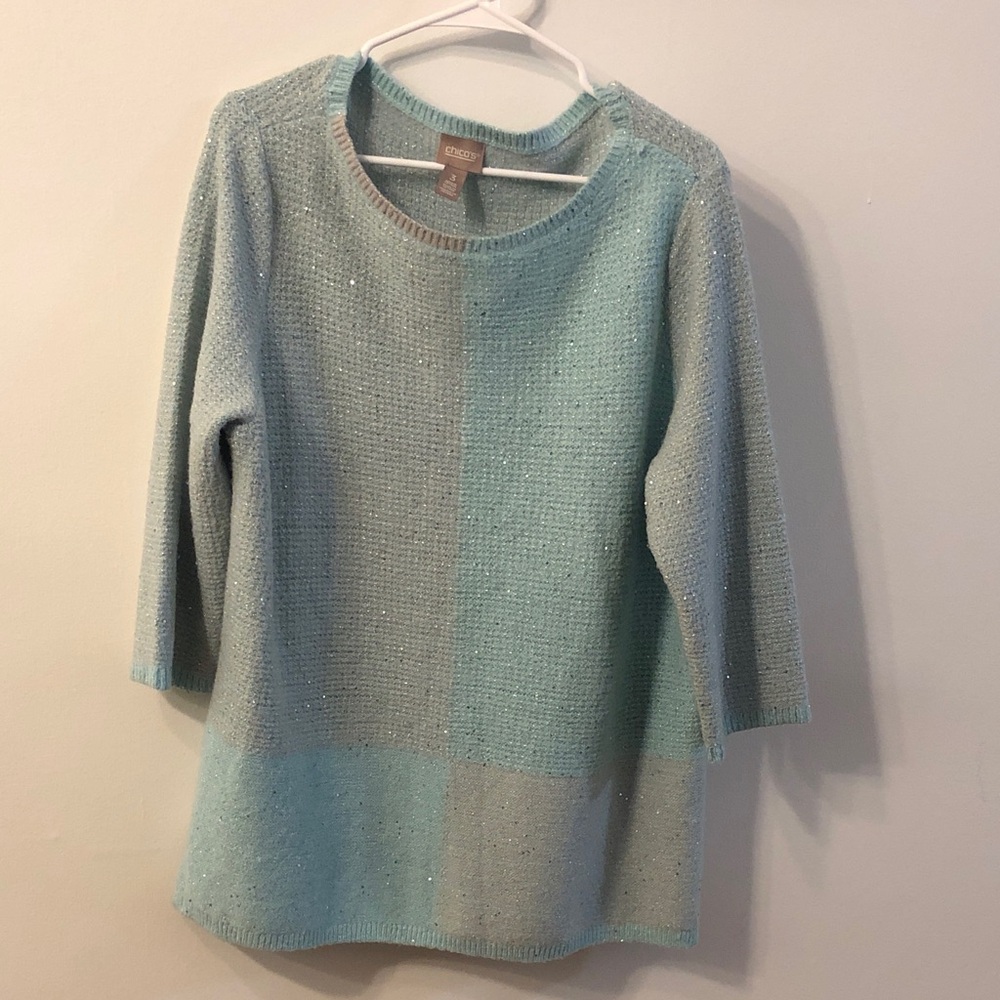Chico's Two-Tone Blue Women's Sweater